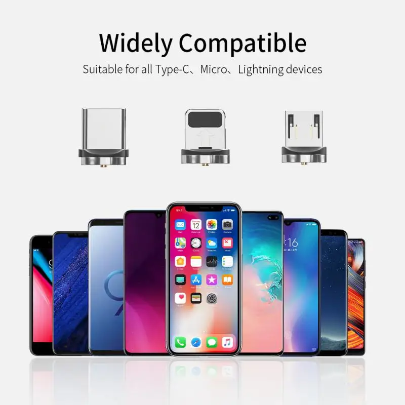 Магнитный кабель Essager 1 м 2 Micro Usb Type C быстрая зарядка магнитное зарядное