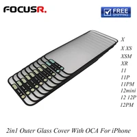 2in1 outer glassoca lcd screen front glass replacement with oca for iphone 11 x xsm xr for iphone 12 pro max touch panel spare