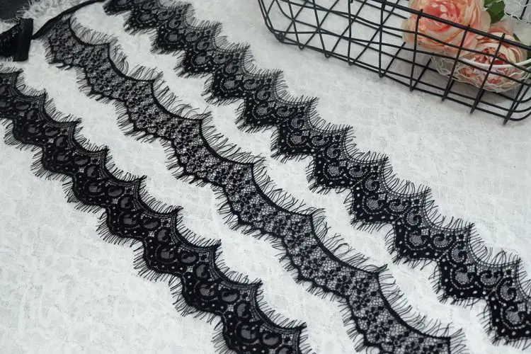 15 м/лот черно белая кружевная ткань для ресниц Diy аксессуары одежды отделка