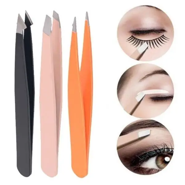 3 шт в комплекте косые Ножи наконечник бровей Пинцет для удаления клей