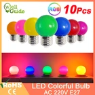 10 шт., светодиодные лампы E27, светодиодные разноцветные Круглые лампы, RGB светильник лампы SMD 2835, фонасветильник 220 В G45, светодиодные лампы для домашнего декора