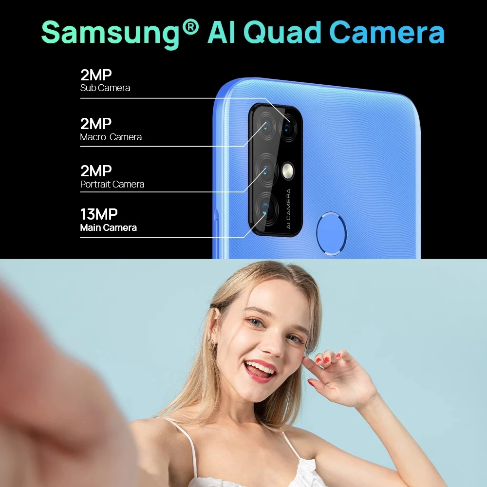 DOOGEE X96 Pro 6.52 Inch HD+ Screen Mobile Phone 4GB+64GB Octa Core Cellphones Android 11 4G Smartphone 13MP Quad Camera 5400mAh