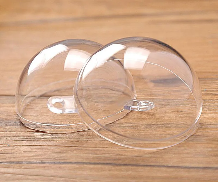

15pcs 6cm Clear Fillable Candy Box Christmas Bauble Xmas Tree Ball Ornament Gift Present Boxes Can Open Box Home Decor