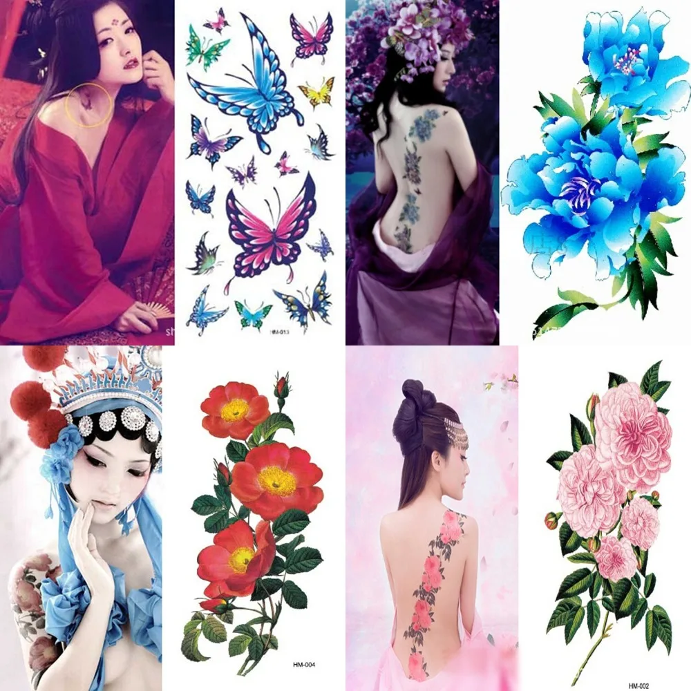 Водонепроницаемый татуировки Стикеры s для девочек женские буткат секс цветок