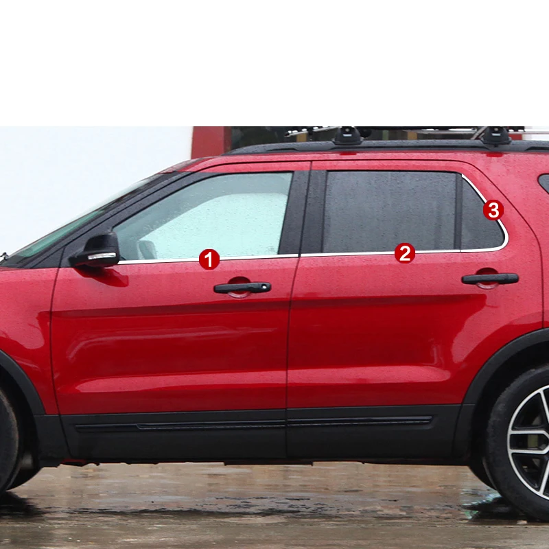 Нержавеющая сталь окна автомобиля планки для ford explorer 2012 2013 2014 2015 2016 2017 2018 2019