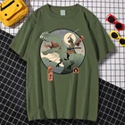 Мужская футболка с принтом из комиксов Юрского периода, лето Самурай японский