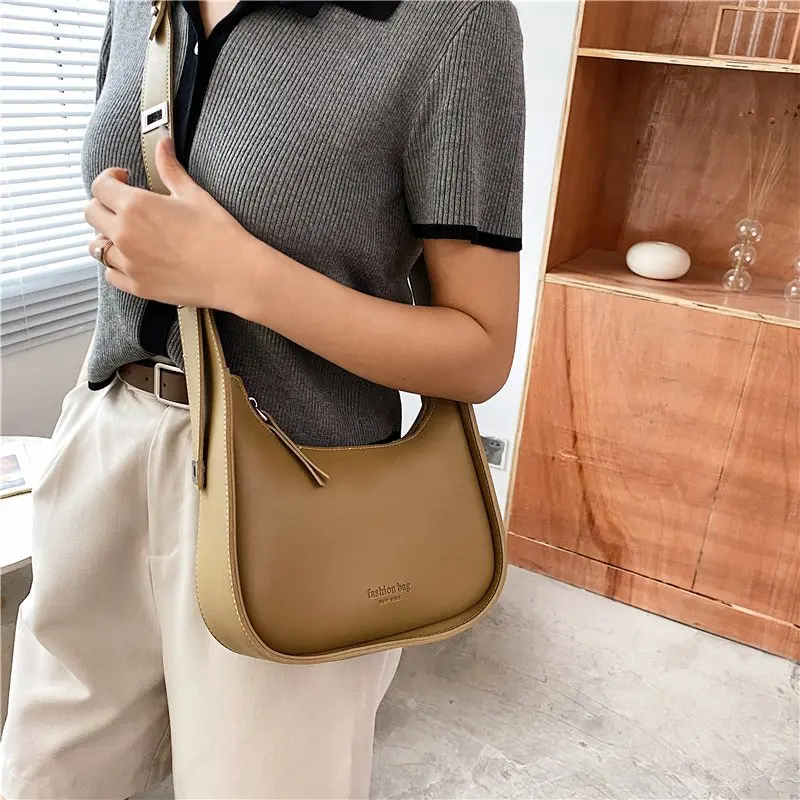 

Purses And Handbags Solid PU Leather Large Capacity Simple Women's Tote Shoulder Messenger Designer Crossbody Bag Sac Femme