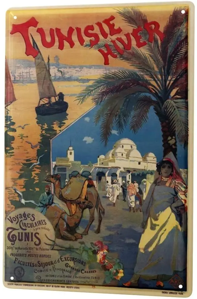 

Металлический декоративный знак (world Travel TUNTISIE HIVER), высококачественный постер для бара в помещении, настенное украшение, металлический плака...