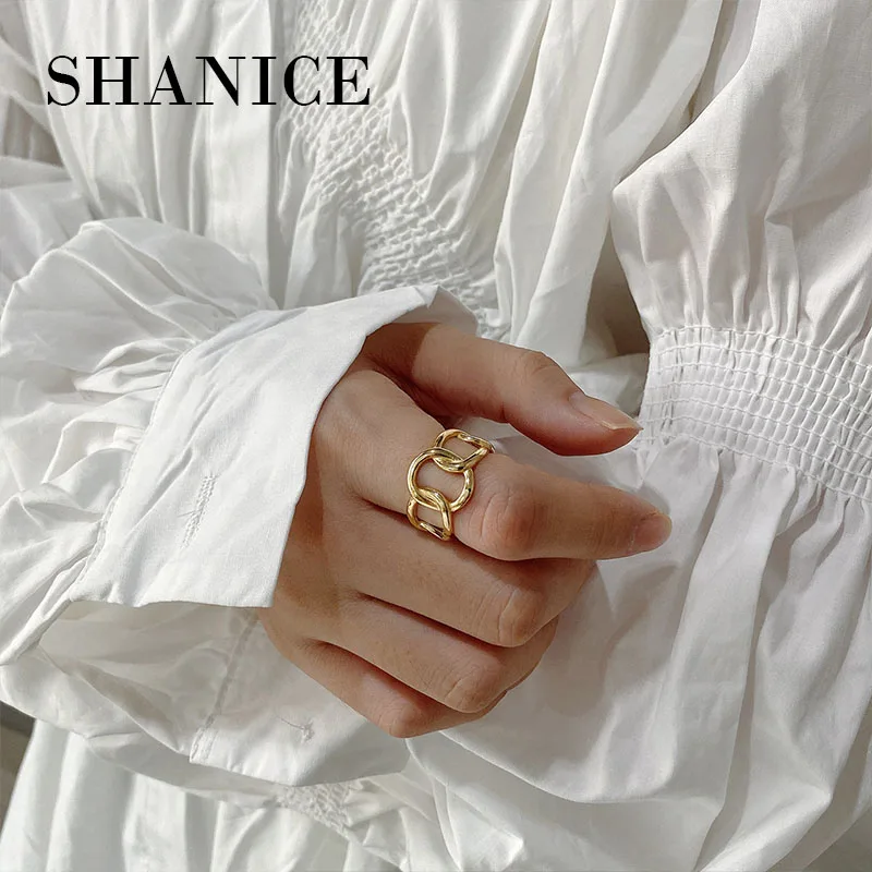 SHANICE, золотое, 925 пробы, серебряное кольцо, открывающееся, большой замок, цепь, античное, старое кольцо, винтажное, серебряное, ювелирное изделие для женщин
