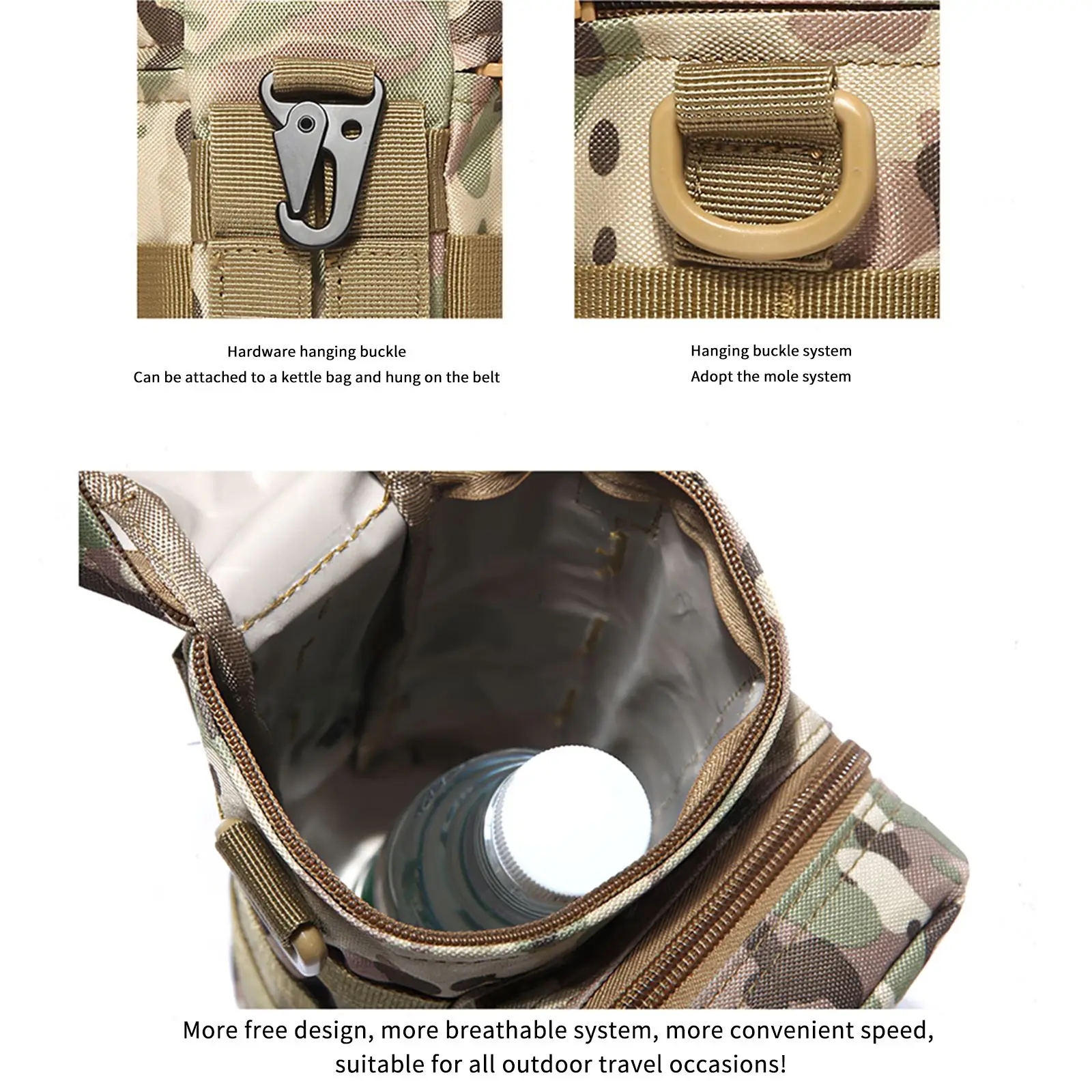 

Outdoor Water Holder Bottle Holder Bottle Pouch Nylon Bottle Bag Sports Bag Bottle Carrier With Detachable Shoulder Strap