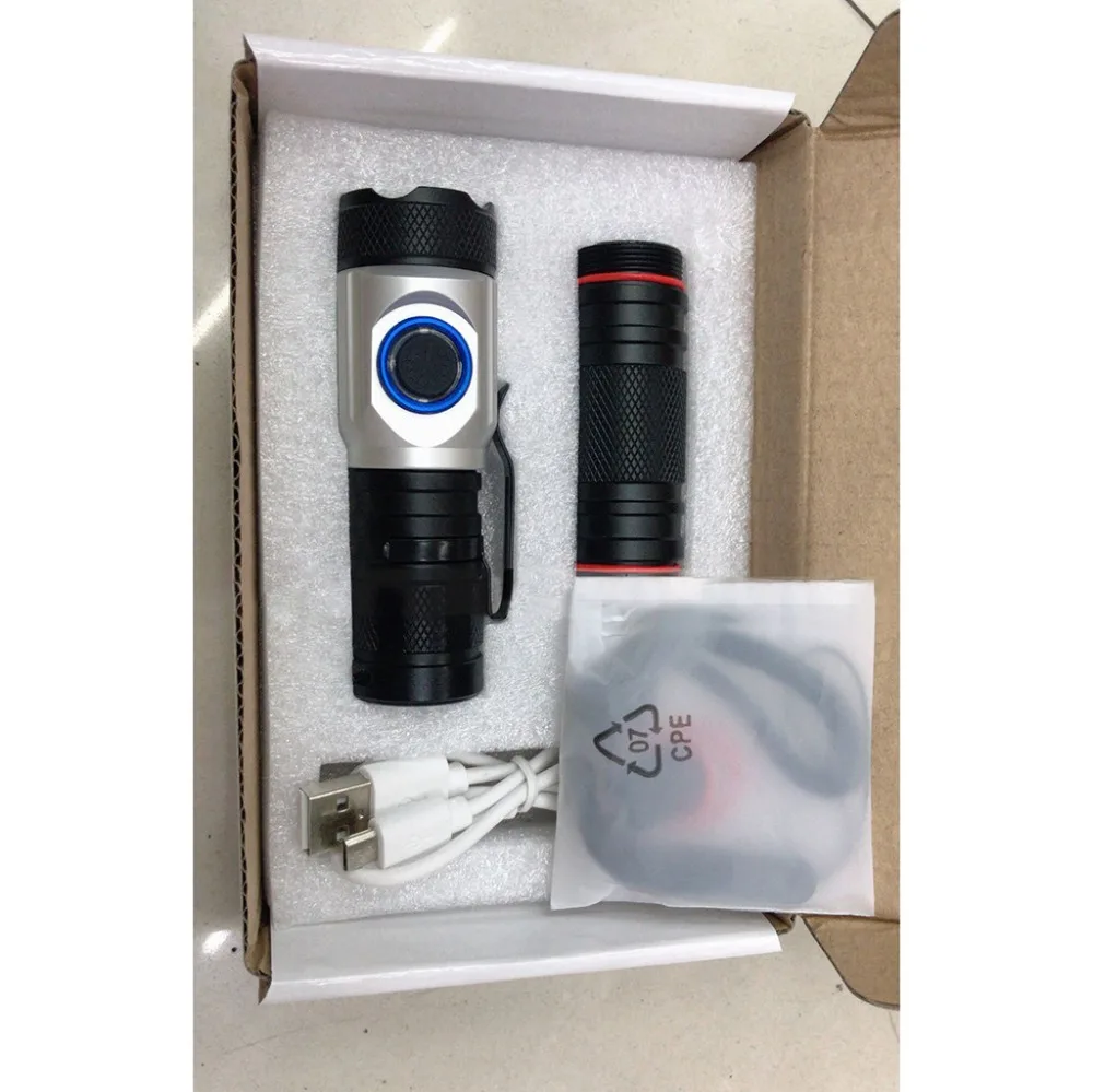 Светодиодный Многофункциональный фонарик с usb-зарядкой, мини-фонарик, набор водонепроницаемых фонарей для верховой езды, наружные дорожные фонари 35A7