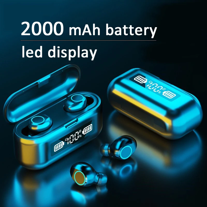 2000 мАч TWS наушники Bluetooth беспроводные вкладыши CVC 8 0 + DSP ipx7 9D HIFI стерео LED Дисплей