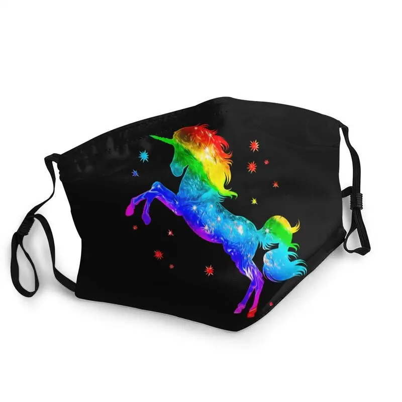 

Colorful Rainbow Unicorn Non-Disposable Mouth Face Mask Adult Anti Haze Dustproof Mask Protection Cover Respirator Muffle