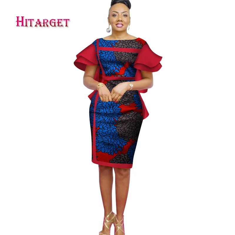 Африканские платья с вощеным принтом для женщин летнее Хлопковое платье Дашики
