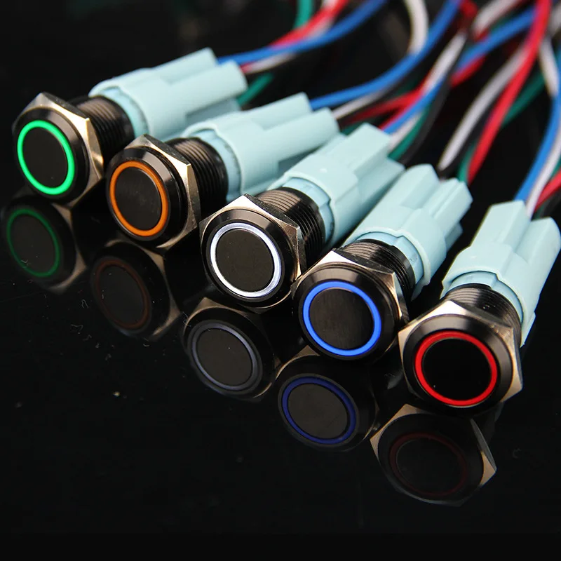 Новый светодиодный кнопочный переключатель 16 мм отверстие для мыши