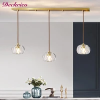 crystal copper fixture dining chandelier new modern minimalist designer room lamp dining table bar coffee shop lamp pendant