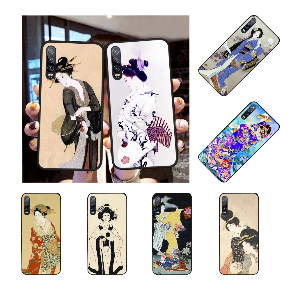 Мягкий черный чехол для телефона с японской гейшей NBDRUICAI Huawei Y5 Y6 Y7 Y9 Prime 2019 Enjoy 7 8 9 10