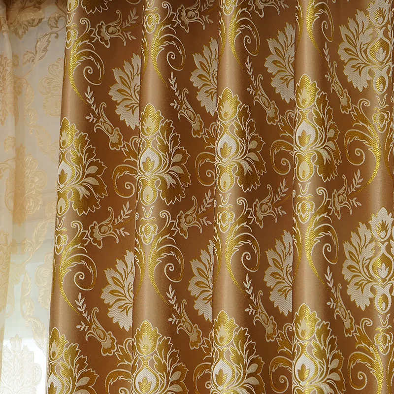 brown curtain Европейская пасторальная тонкая ткань с вышивкой занавеска вуаль занавеска Эстетическая затеняющая ткань занавеска для гостиной - Цвет: brown curtain