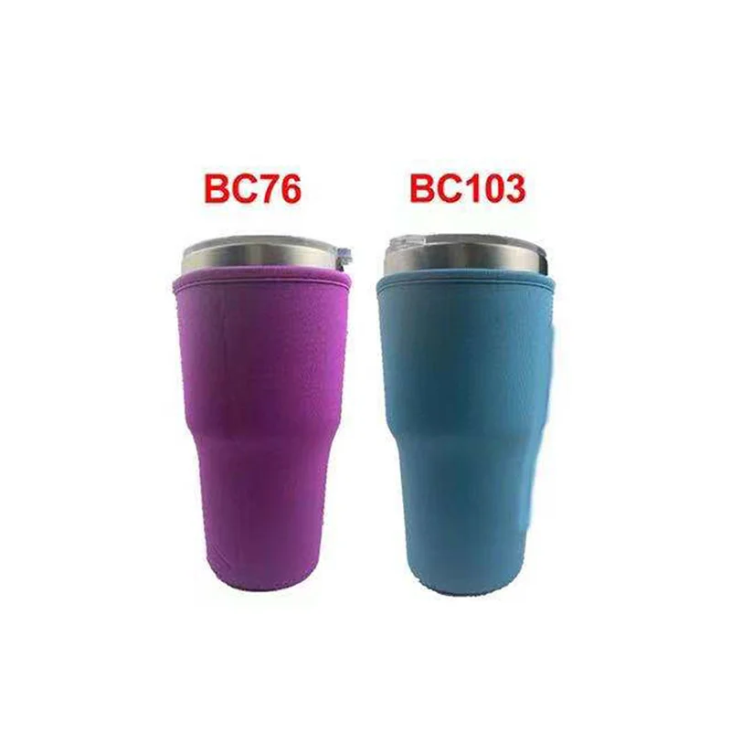 

100Pcs/Lot Solid Color Water Bottle Cover Neoprene Insulated Sleeve bag Case Pouch With Handle for 30oz Tumbler Cup Wholesale