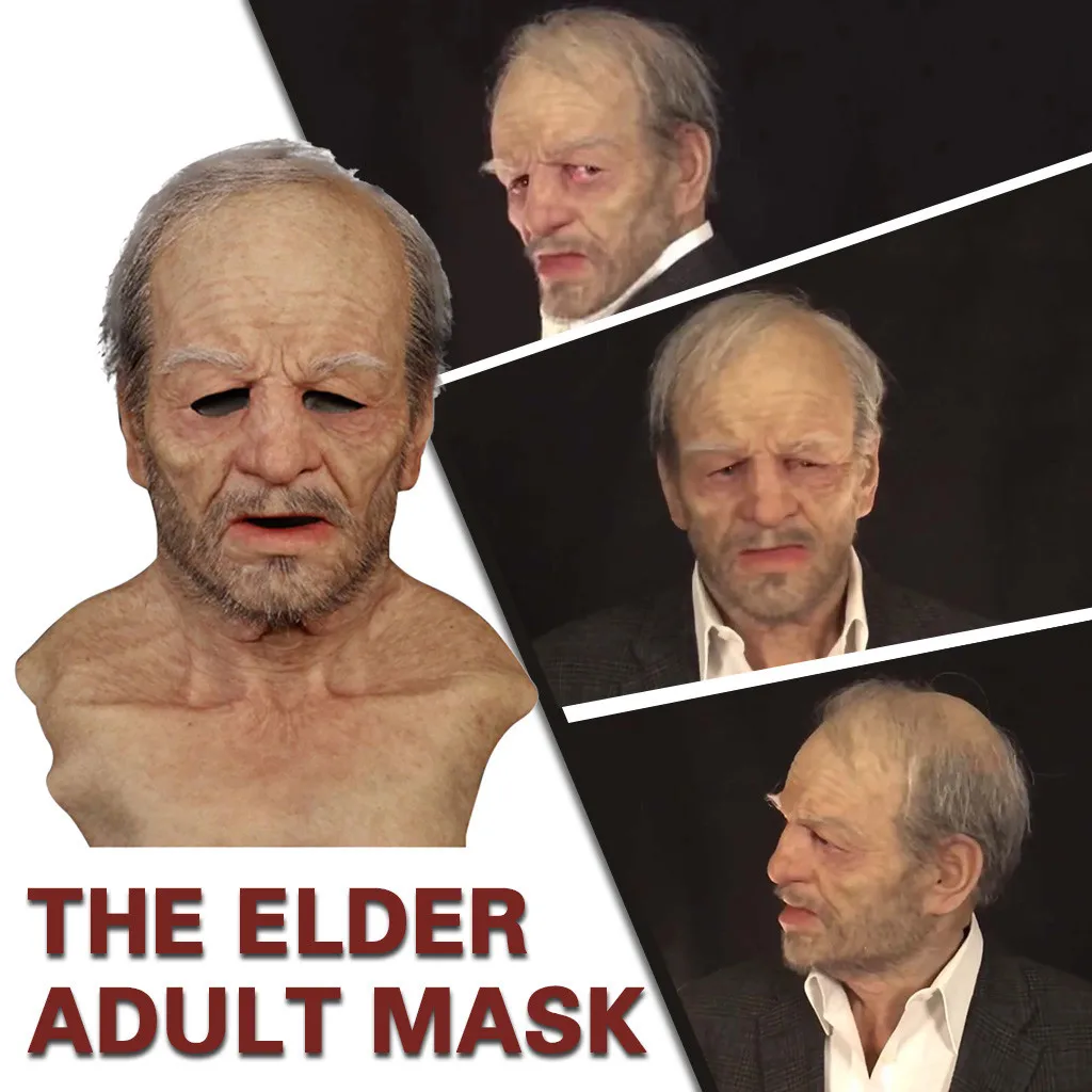

Halloween Another Me Elder Man Mask Full Latex Cosplay Holiday Funny Masks Creepy Party Supersoft Old Man Adult Cosplay Mask
