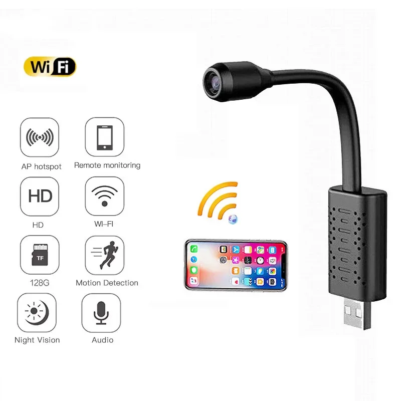 

V380 USB Mini Wifi Camera Home Surveillance IP Camera 1080P Motion Detection Micro Camcorder Small Vioce Audio DVR Recorder U21