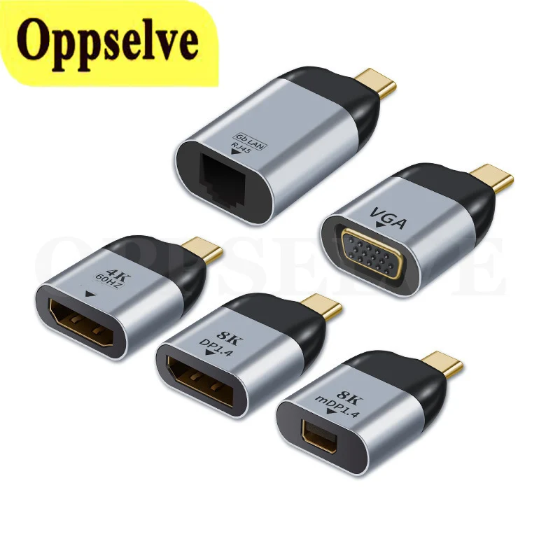 

Type C To HDMI-compatible Vga DP RJ45 Mini DP HD Video Adapter For Samsung S20 S10 Huawei P50 40 30 Leptop USB C TypeC Converter