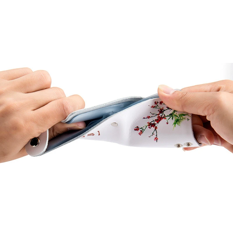 Yufang Визитница в повседневном стиле из натуральной кожи для мужчин с карманом