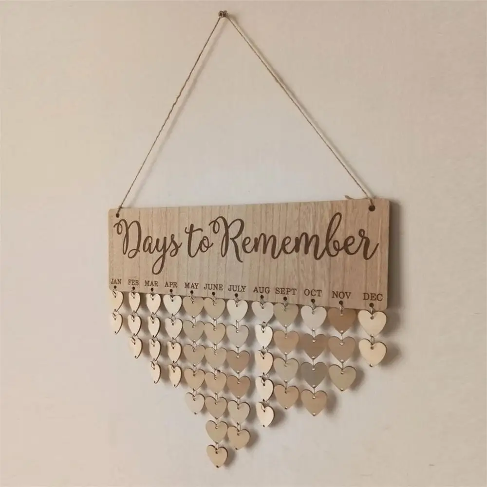 Days to Remember Chritsmas день рождения специальные дни доска напоминаний домашний подвесной Декор деревянная доска с календарем подвесное украшение Новогоднее украшение - Цвет: Days to Remember
