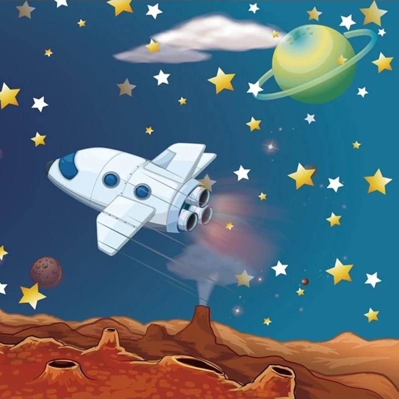 Пользовательские звезды луна самолет мультфильм росписи Вселенная звездное