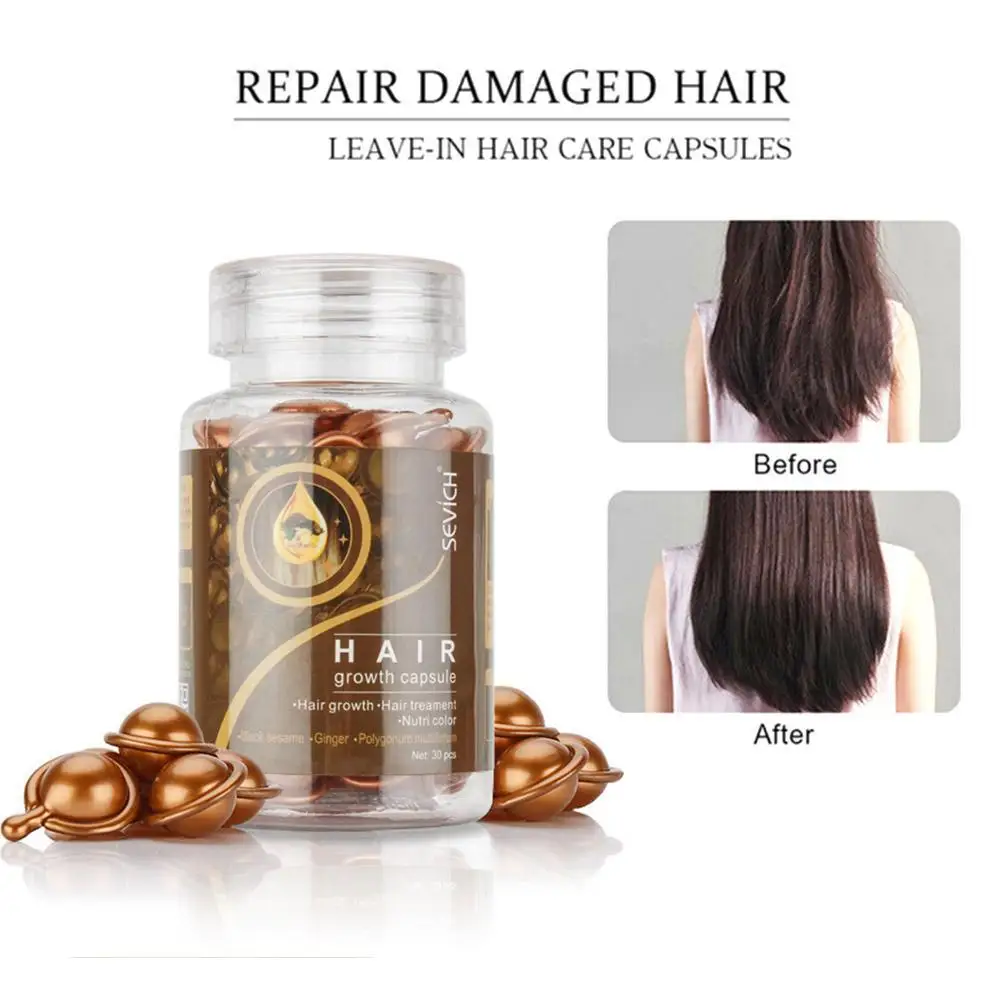 

30PCS/Set Hair Care Essential Oil Smooth Silky Repair Keratin Complex Hair Loss Serum Vitamin Hair Oil Anti Damage E5F5