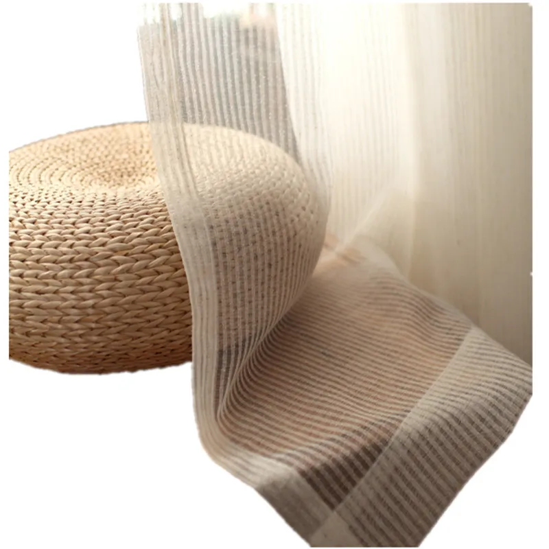 Занавески из хлопка и льна в полоску для гостиной полосатые занавески занавеска