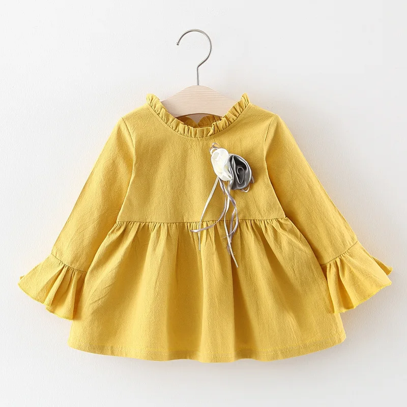 

IENENS Spring Kids Baby Girl Princess Dress Toddler Infant Girls Mini Cute Dresses 0-2Y Children Long Sleeves Clothing Clothes