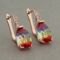 new micro wax inlay natural zircon earrings for women unique hollow oval drop earrings hot fine drop earrings