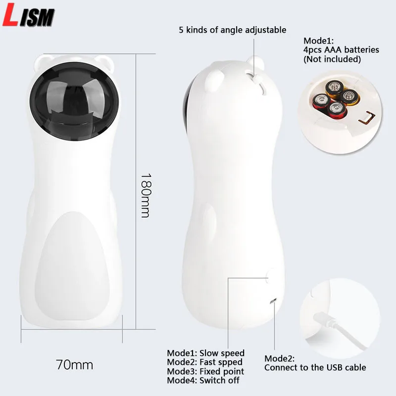 Кошачья интерактивная игрушка регулируемый светодиодный лазер Забавные игрушки