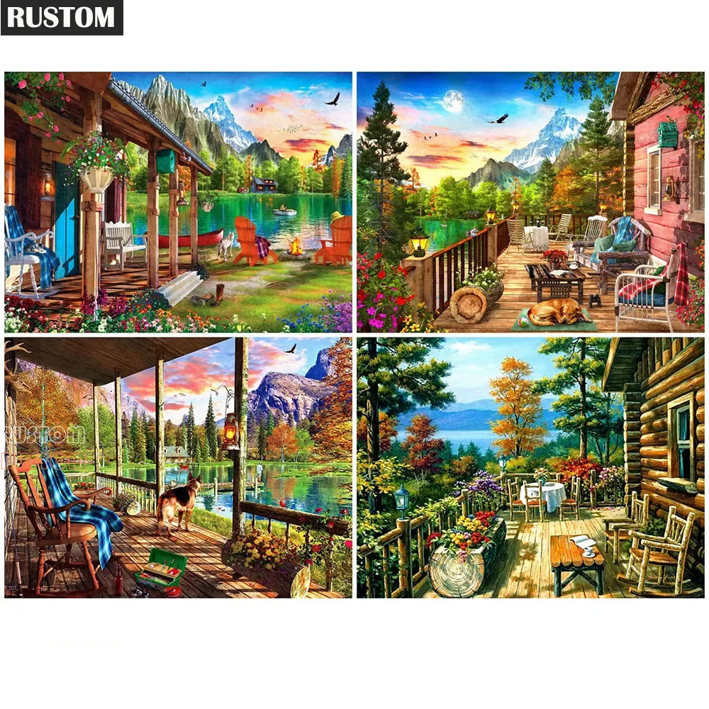 

Full diamond 5D Diy diamond embroidery yard diamond full diamond painting landscape cross stitch mosaic home decoration art gift