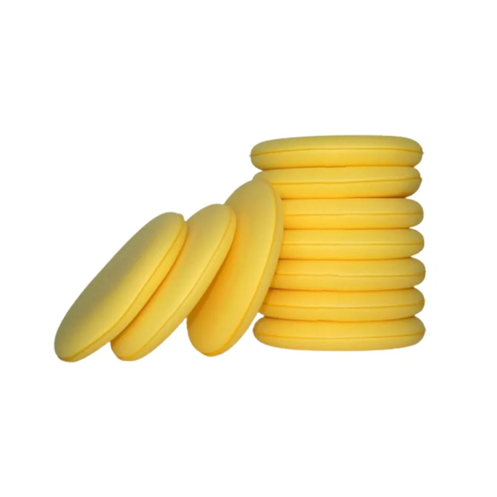 

10 Pcs Car Wax Polish Applicator Pad 5\" High-density Foam Large Soft Foam Sponge Pads Yellow Durable High Quality