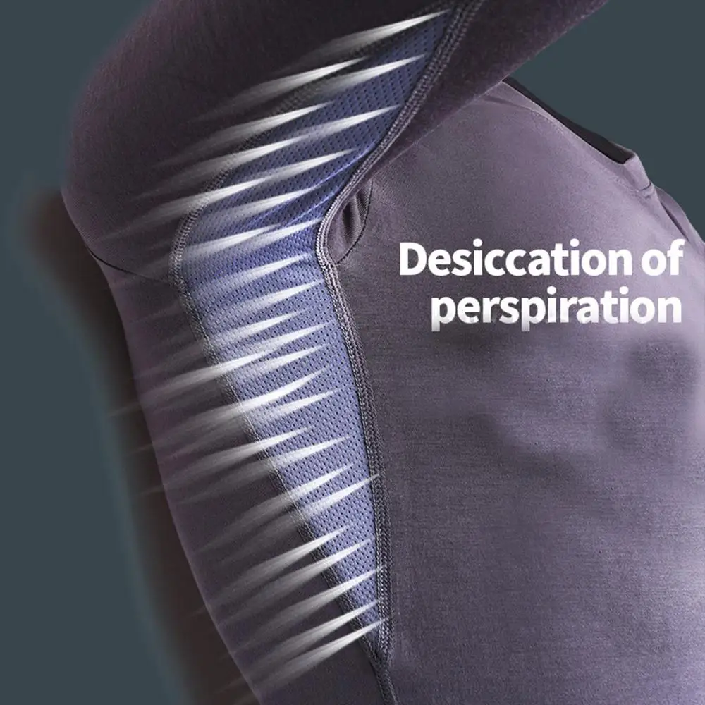Мужское эластичное тонкое дышащее термобелье сетчатая толстовка топ блузка