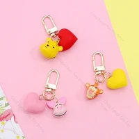 original disney winnie the pooh anime figure keychain pendant airpods accessories decoration toys child special gifts for girls