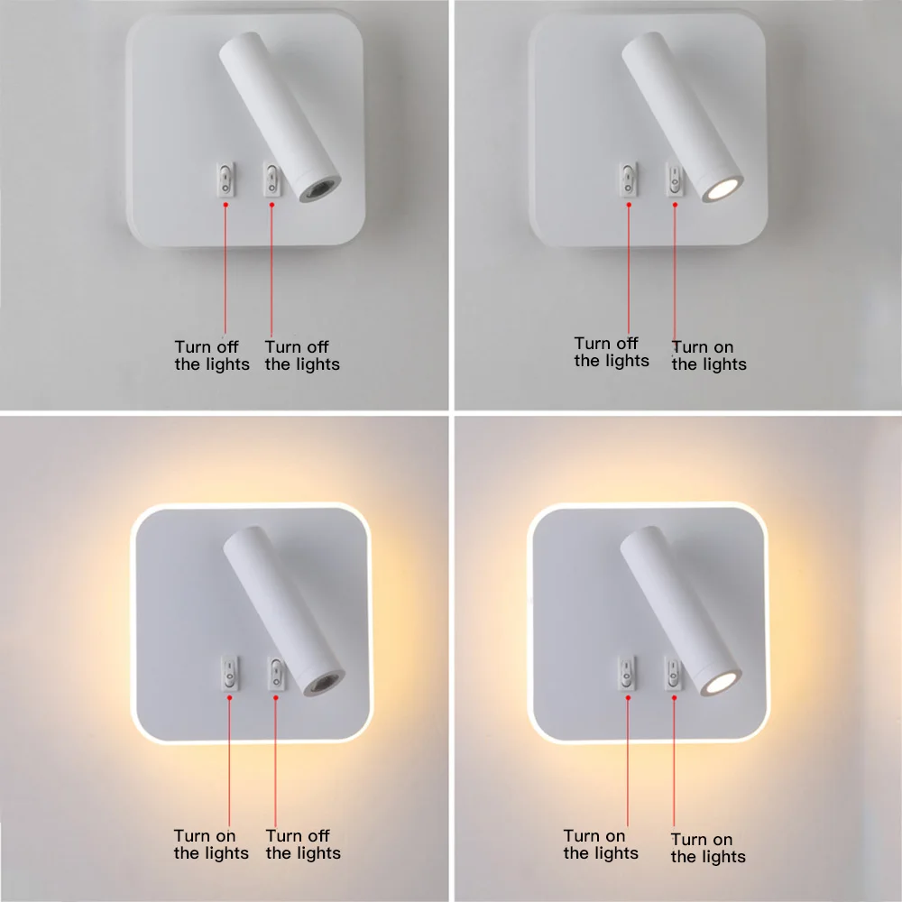 

10W Wall Lamps Dimmable LED Wall Light LED Wall Lamp For Bedroom Living Room Corridor Aside Lighting Modern Round Square 2020