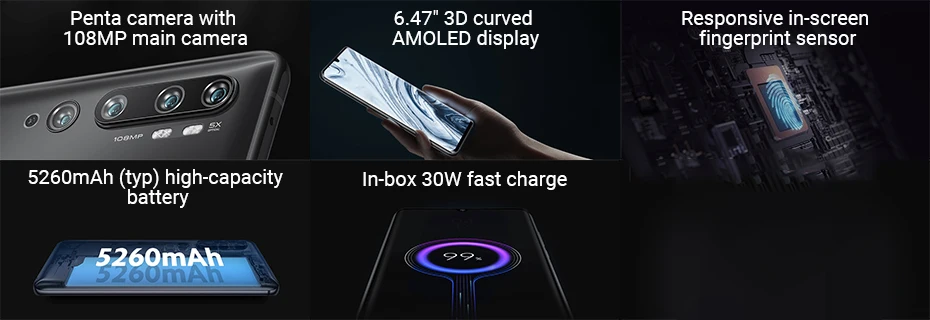 Глобальная ПЗУ Xiaomi Mi CC9 Pro CC 9 Pro 8GB 128GB 108MP Penta 5 камер Snapdragon 730G смартфон 6,47 ''AMOLED изогнутый