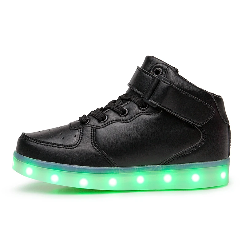 Warm like home Black New 25-39 USB Charger Glowing Sneakers Led Children Lighting Shoes Boys Girls illuminated Luminous Sneaker | Детская