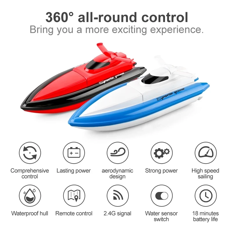

2.4G RC Speedboat With Storage Bag 800 Dual Motor Waterproof 20KM/H Racing Model Electric High Speed Portable Boat Toys For Boys