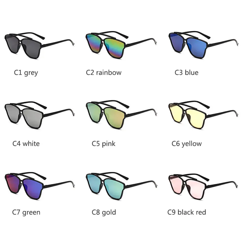 

Q Mirror Shades Goggles Brand Designer Cat Eye Men Female Sun Glass Gradient Multicolor Eyewear Oculos De Sol UV400
