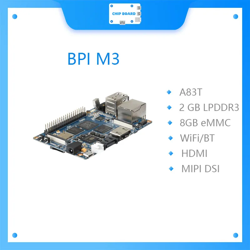 Banana Pi M3 Allwinner A83T Octa-core 1.8GHz Powerful CPU  board with 8GEMM
