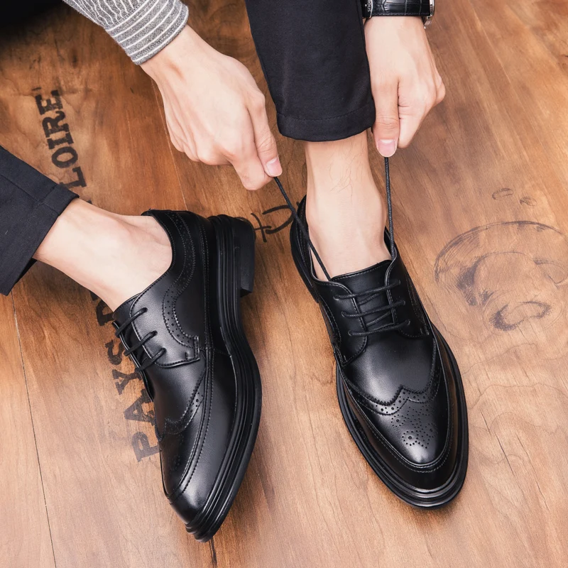 Мужские туфли повседневные Роскошные оксфорды модные броги в британском стиле