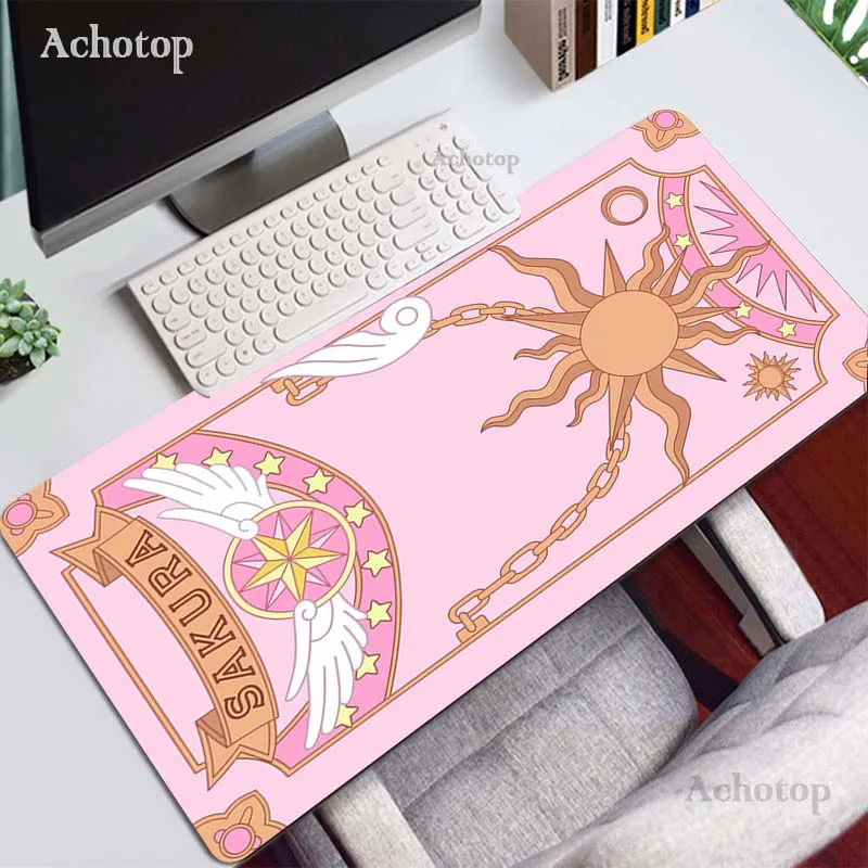 anime cardcaptor sakura mousepad gamer cute 90x40 kawaii kuro large gaming mouse pad xll locking edge laptop notebook desk mat free global shipping