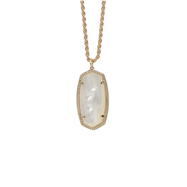 Gold Pearl Necklace Новое поступление, маленькие овальные серьги с камнями, Полностью украшенные камнями, висячие серьги для женщин, модные ювелирные изделия - Окраска металла: Gold Pearl Necklace