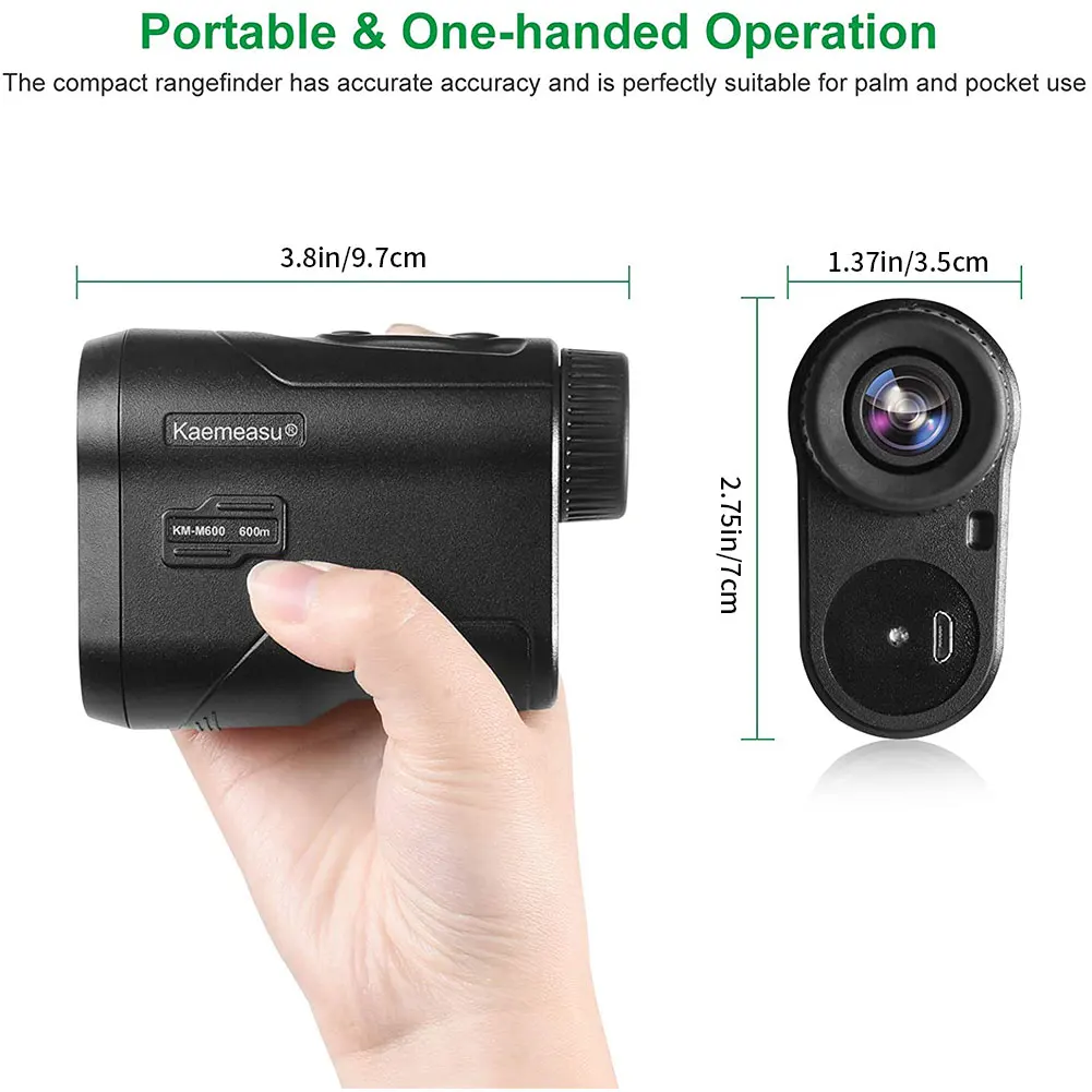 

Golf Range Finder Devices KM-M450 with Slope Outdoor Mini Golf Rangefinder Handheld 6X Magnification USB Chargeable Rangefinder