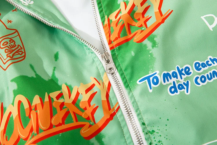 

New Fashion High Street Loose Trend Hip-hop Print Jacket Coat Windbreaker Jacket Men