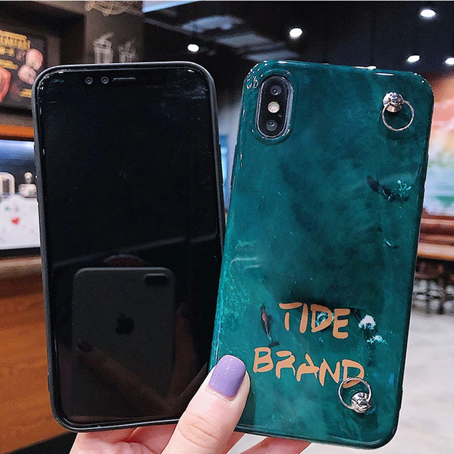Чехол из ТПУ с ремешком для xiaomi mi 8 9 se A1 A2 A3 lite 9T cc9e redmi note 7 6 5 pro 5A 4X k20 pro 7A S2, модный зеленый чехол